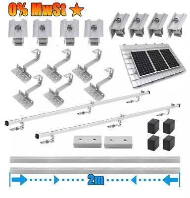 2 METER ALU PV Solarprofil 40x40 BV Nut 8 & Nut 10 Solarschiene Montageprofil