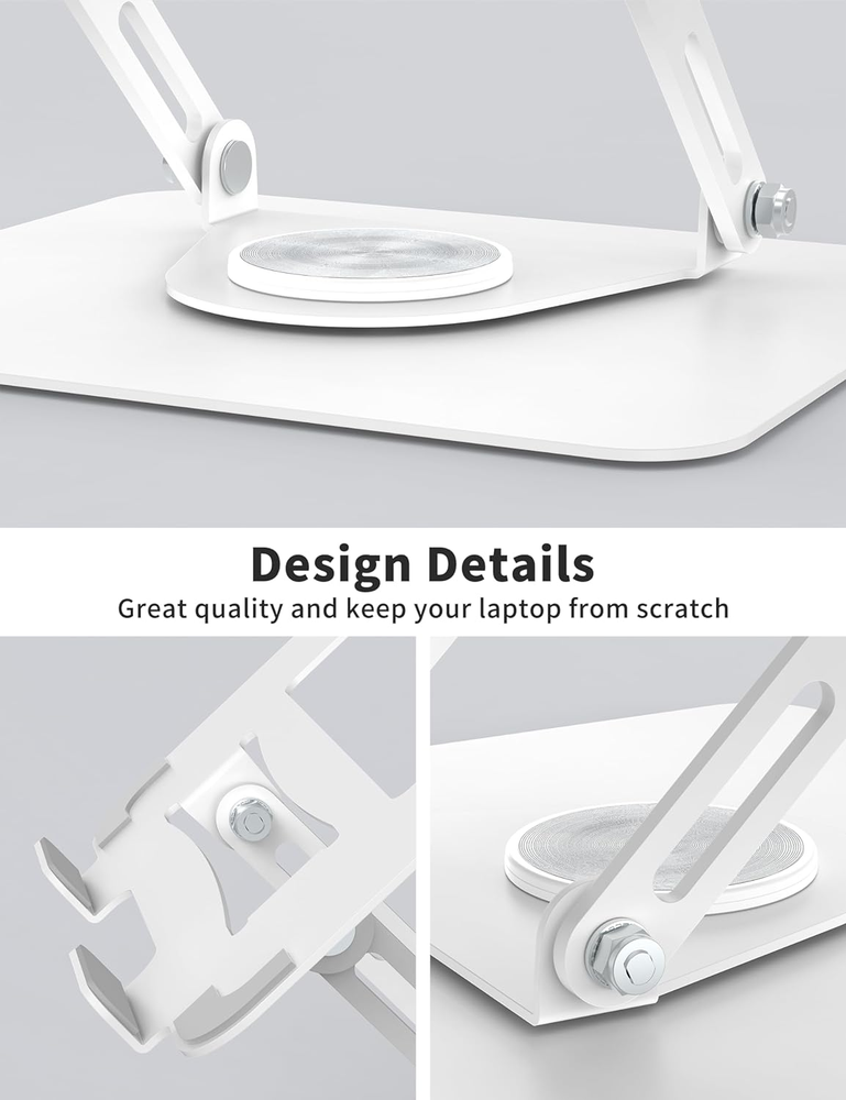 360° Rotating Adjustable Laptop Stand for Desk - Multi-Angle Ergonomic Design