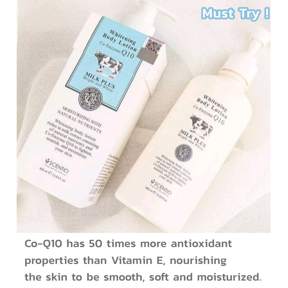 Scentio Milk Plus Whitening Body Lotion Co-enzyme Q10 Beauty