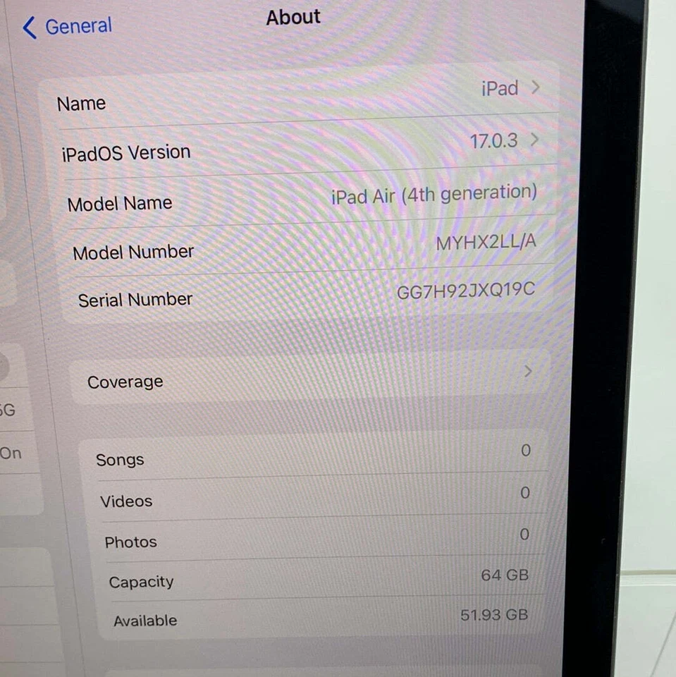 Apple iPad Air 4ª Geração 64GB 1703 Cinza Espacial MYHX2LLA G3D Desbloqueado DEFEITO - Imagem 2 de 4