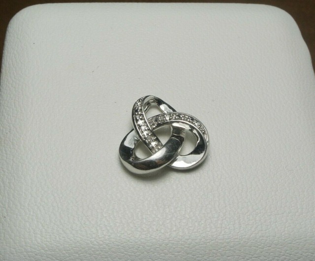 925 Sterling Silver JWBR Verigold Diamond Triquetra Design Pendant eBay