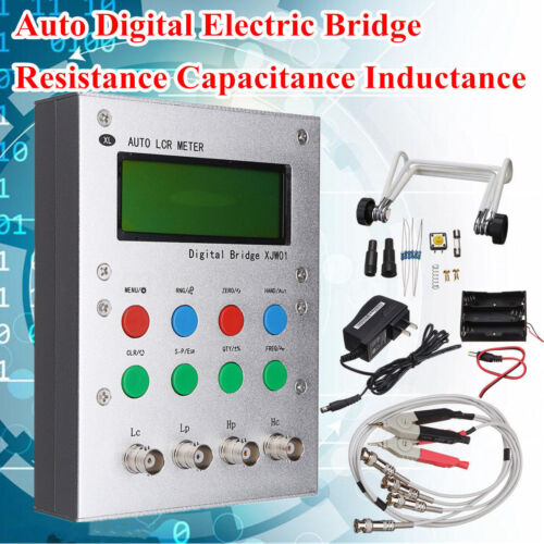 Auto LCR Digital Electric Bridge Resistance Capacitance Inductance + clips - Picture 1 of 10
