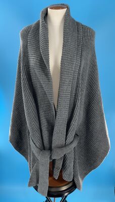 NWT Lauren Ralph Lauren Oversized Belted Sweater Gray, Adult One Size Fits Most