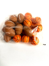 Mini Foam Footballs  Basketballs Squeeze Sports Ball Toys Pack of 24, 12 of Ea.