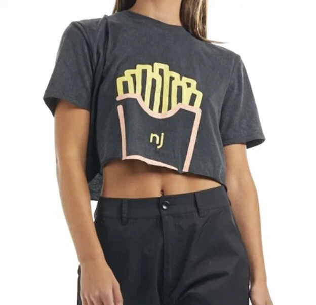 NANA JUDY Womens Cropped T-Shirt French Fry Logo Size Large 12 BNWT
Opens in a new window or tab