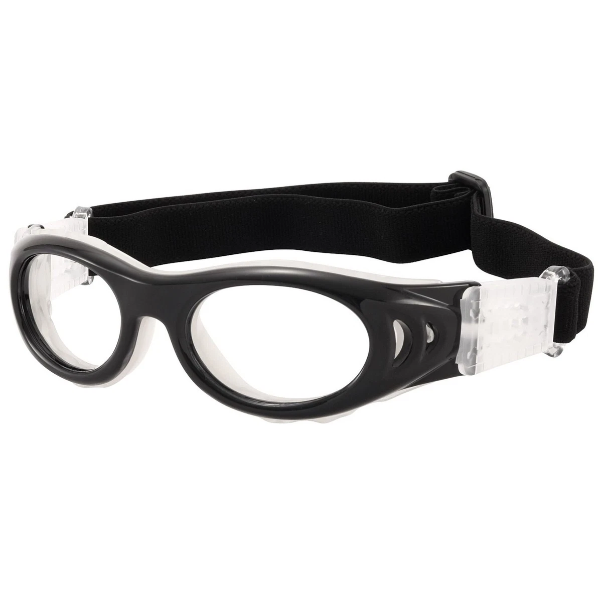 Kids Sports Protection Goggles Oval Basketball Glasses Wrap Around Straps Black