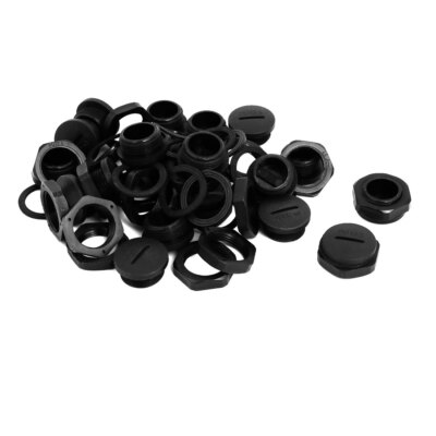 20 Stk. Kabel Verschraubungskappe PG13,5 Nylon Außengewinde Endkappe Schwarz