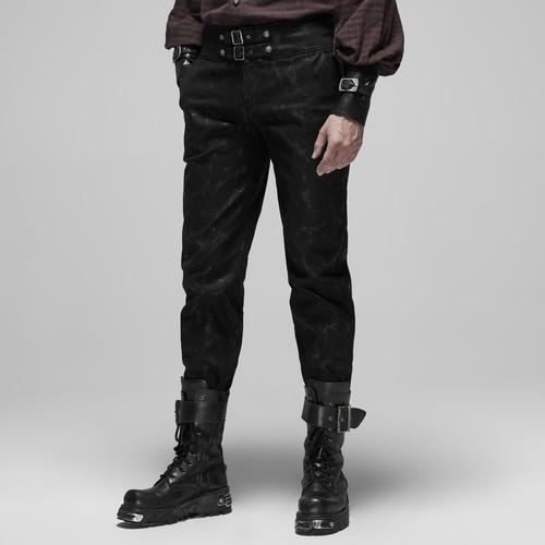 PUNK RAVE EXHAUSTED TROUSERS BLACK WK-416 - NEW - GOTHIC - POST-APOCALYPTIC - Foto 2 di 12