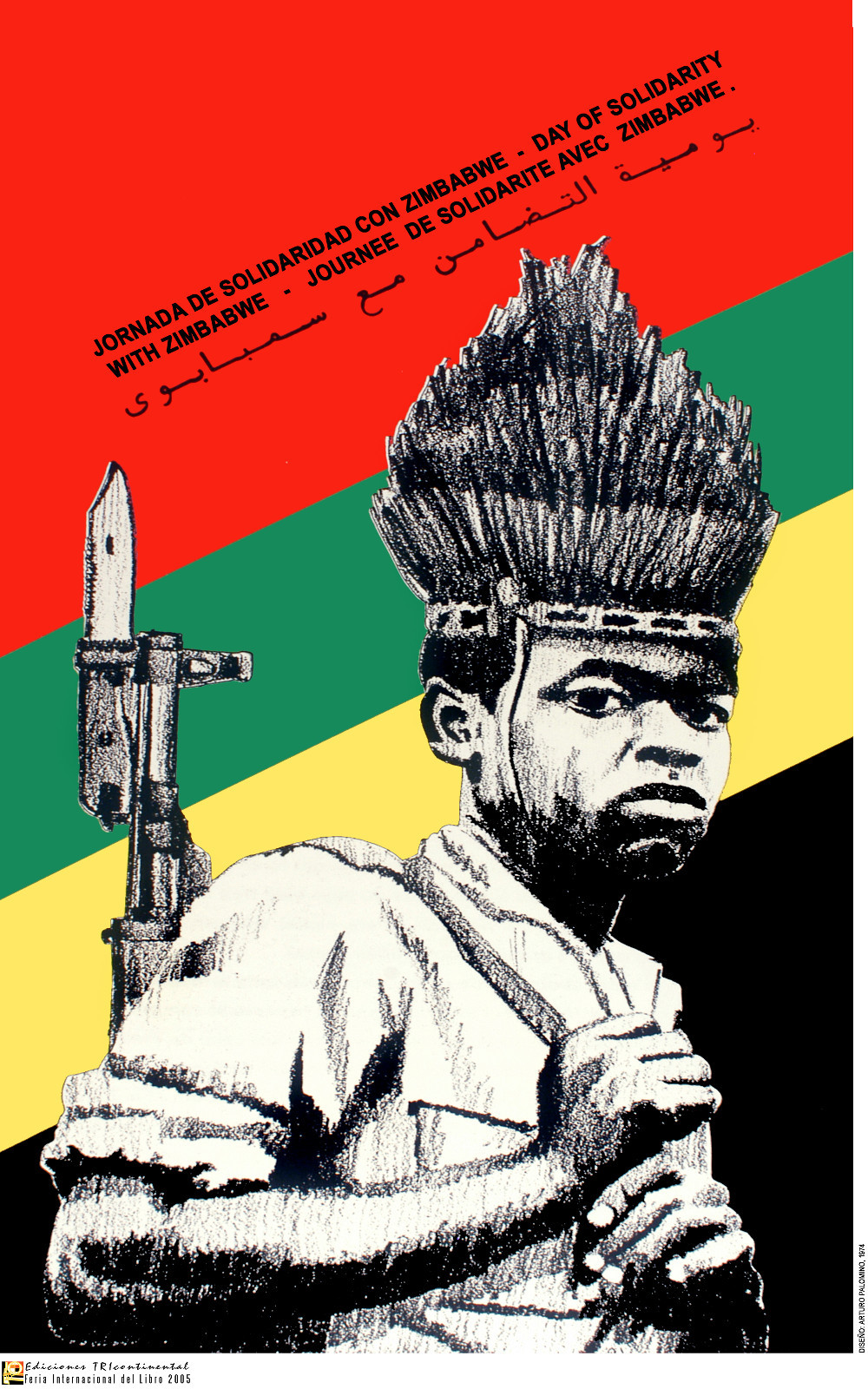 Political ospaaal poster. Zimbabwe young rebel. Africa. A55. Socialism history art