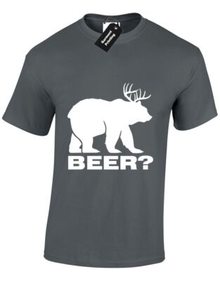  T-Shirt Bier Hirsch Herren lustig Geschenkidee Witz Neuheit Humor T-Shirt S-XXL