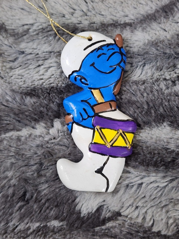 Christmas Ornament Smurf Harmony Ceramic Drummer Smurf Hanging ...