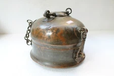 Antique Copper Handcrafted Fine Pan Daan Betel / Chapati Multiple Use Box NH3164