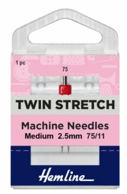 Hemline 2.5mm Stretch Twin Needle #75