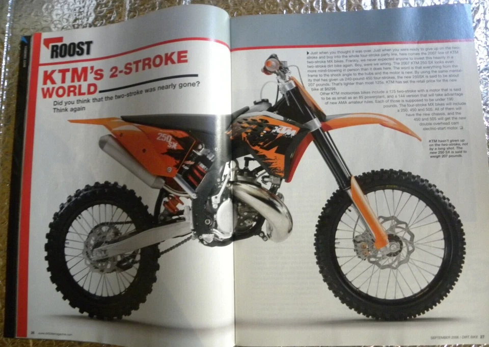 Dirt Bike Magazine September 2006 2007 Honda CRF450R First Ride FREE SHIPPING - Image 3 of 4