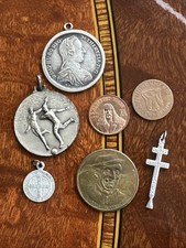 Lotto collezione lotto 6 vecchie medaglie targhette Inghilterra Belgio Germania