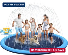 127inch Extra Large Non-Slip Splash Pad Sprinkler for Kid and Dog, Toddler Outdo