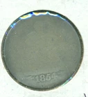 1854 W/ARROWS SEATED LIBERTY QUARTER, FILLER