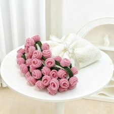 47-Inch round Crochet Rose Flower Bouquet Blanket for Bed  Couch, Romantic Gift