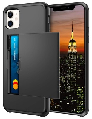 Coolden für iPhone 11 Hülle Wallet Cover Armor Stoßfest 11, Schwarz 