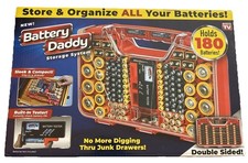 Battery Daddy Smart Storage System with Case and Tester Holds 180 Batteries
