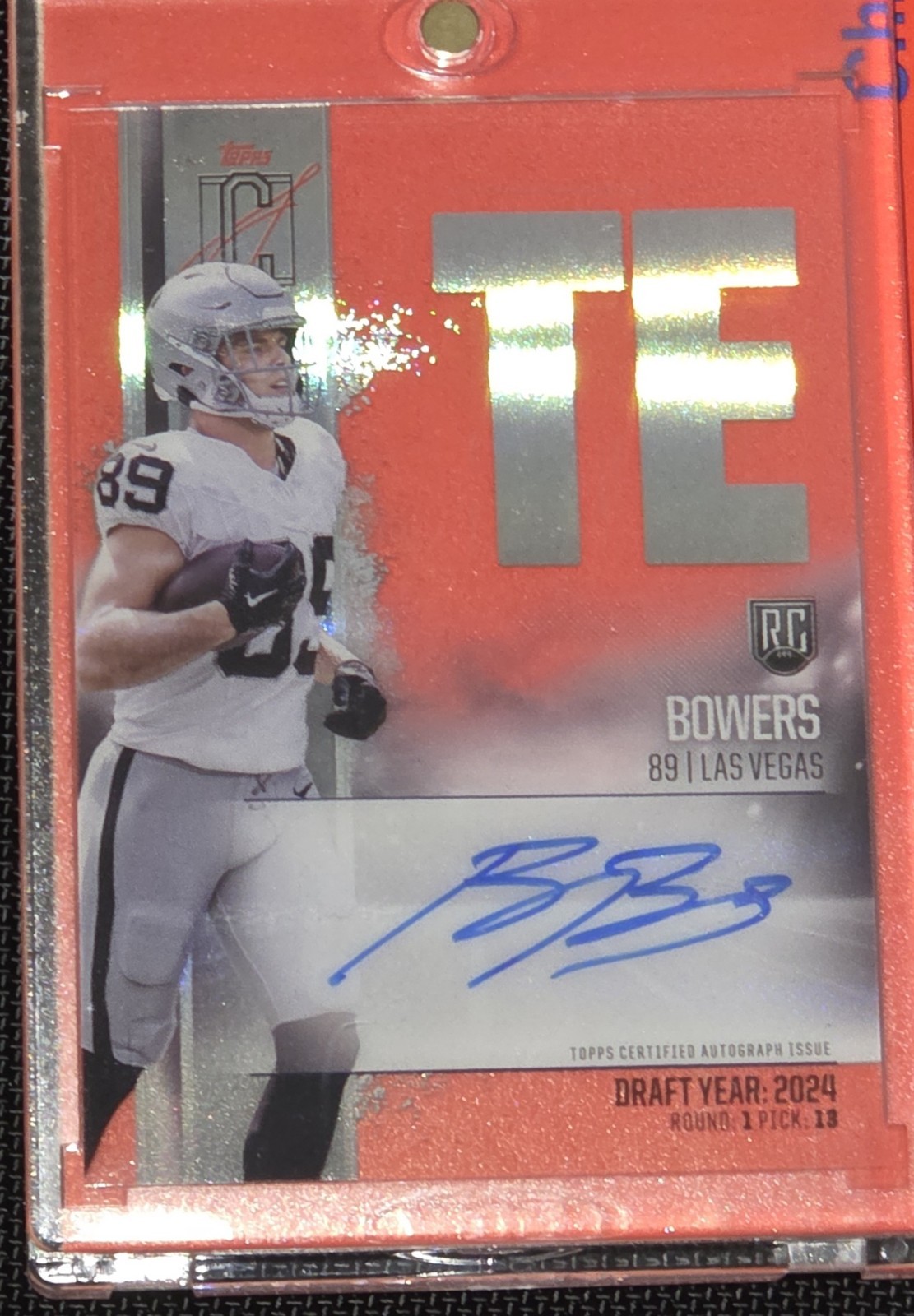 Brock Bowers 2024 Topps Signature Class Crystal Clear Auto (On Card) Variant SSP