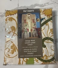 Pier 1 Imports Vintage Floral Curtain Panels Window 52x84 Inches Lined 1 Panel