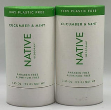 2PK Native Deodorant Stick 2.65 OZ Each Cucumber Mint FAST SHIP READ