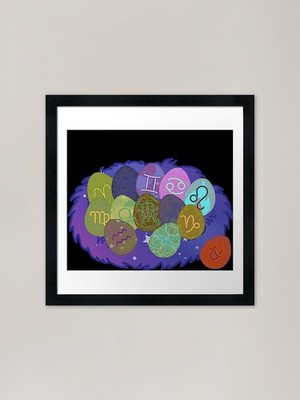 Sternzeichen Eiernest +1 gerahmter Kunstdruck gerahmt Wandbild Poster Leinwanddruck Bild