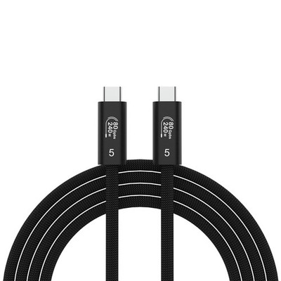USB 4 Cable for Thunderbolt 5 Cable, 80Gbps Data Cord 10FT, Black