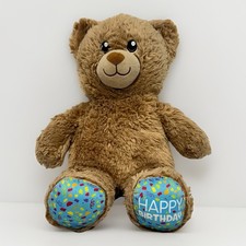 Build-A-Bear Happy Birthday Feet 15" Plush Stuffed Animal Light Brown Bear
