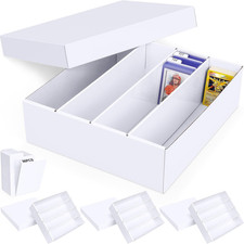 Trading Card Storage Box, 4 Pack 3200 Count Cardboard Storage Box with Divider f