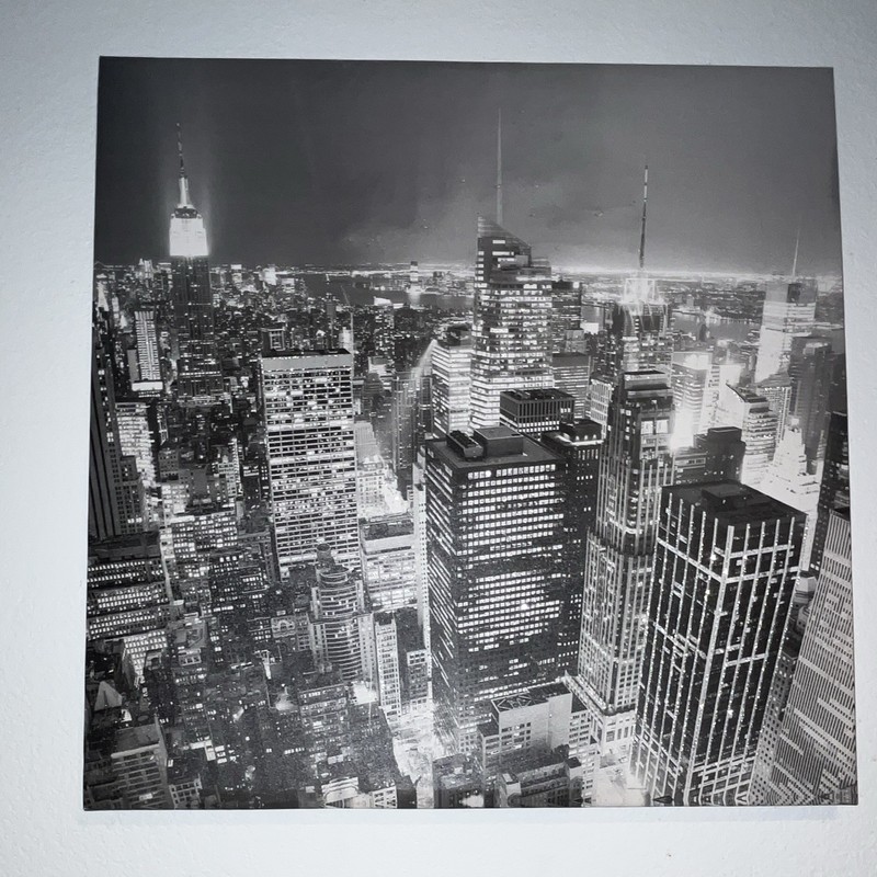 Black and White Modern New York Skyline Horizontal Print on Paper