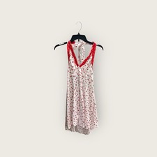 Wild Fable Lace Trim Mini A-Line Halter Dress Red Pepper Print Womens Medium
