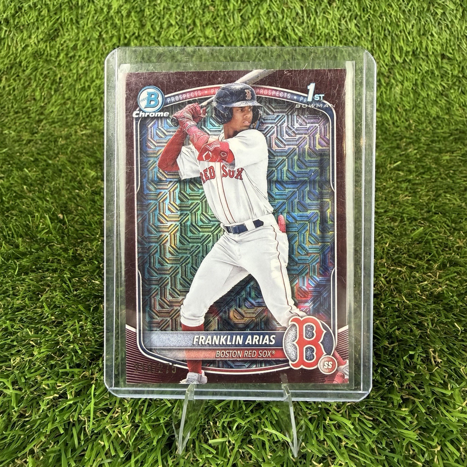 2025 Bowman Chrome Franklin Arias 1st Burgundy Mojo Refractor /275 BCP-67