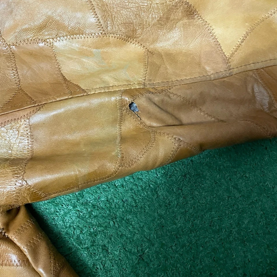 Chaqueta de cuero marrón vintage Y2K años 90 Legacy Patch Work talla: XXL Foto 3 de 4