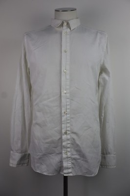DOLCE & GABBANA MEN'S SHIRT SIZE 54 SHIRT MAN ITALY CASUAL VINTAGE COTTON WHITE