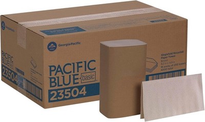 Pacific Blue Basic S-Fold Recycled Paper Towels by GP PRO (), Brown, 23504, 250