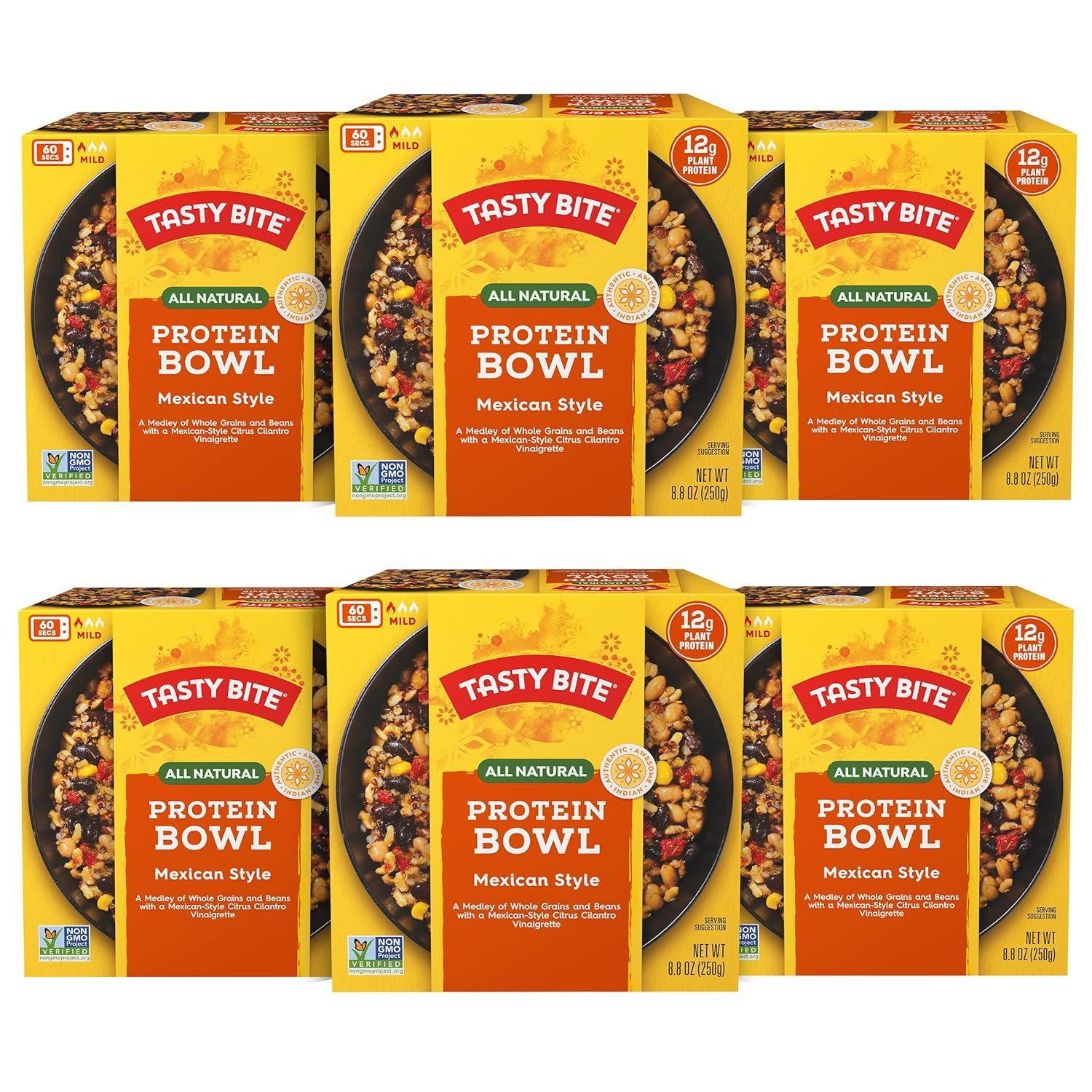 TASTY BITE Mexican Protein Bowl, 8.8 Ounce, Pack of 6, Ready to Eat, Microwaveab