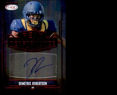 2022 Sage Peak Performance Demetris Robertson Autograph #Pka-Dr2