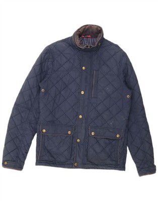 Tommy Hilfiger Herren Steppjacke mit Kapuze UK 36 Small Navy Blau Nylon DH01