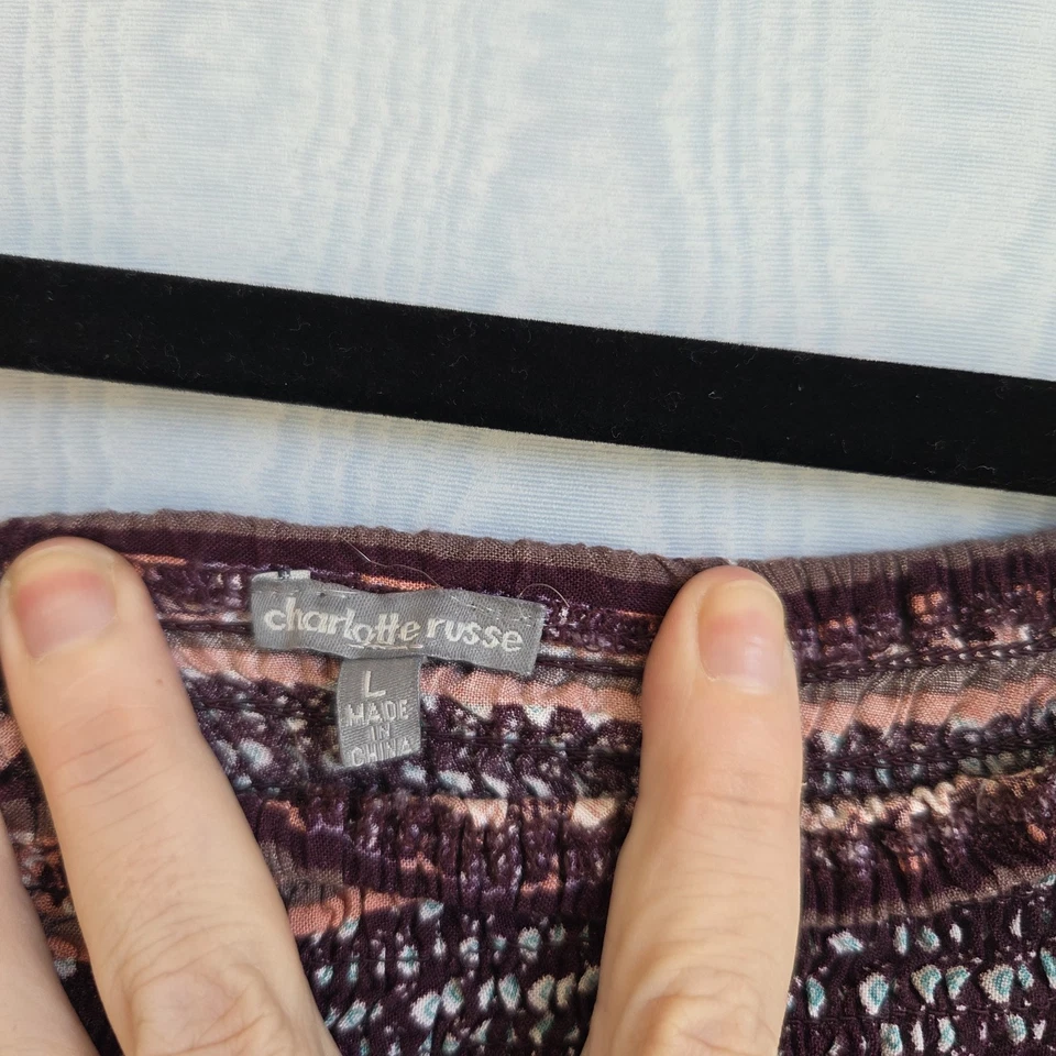 Top Charlotte Russe para mujer grande calado fuera del hombro manga campana hada bruja Foto 4 de 4