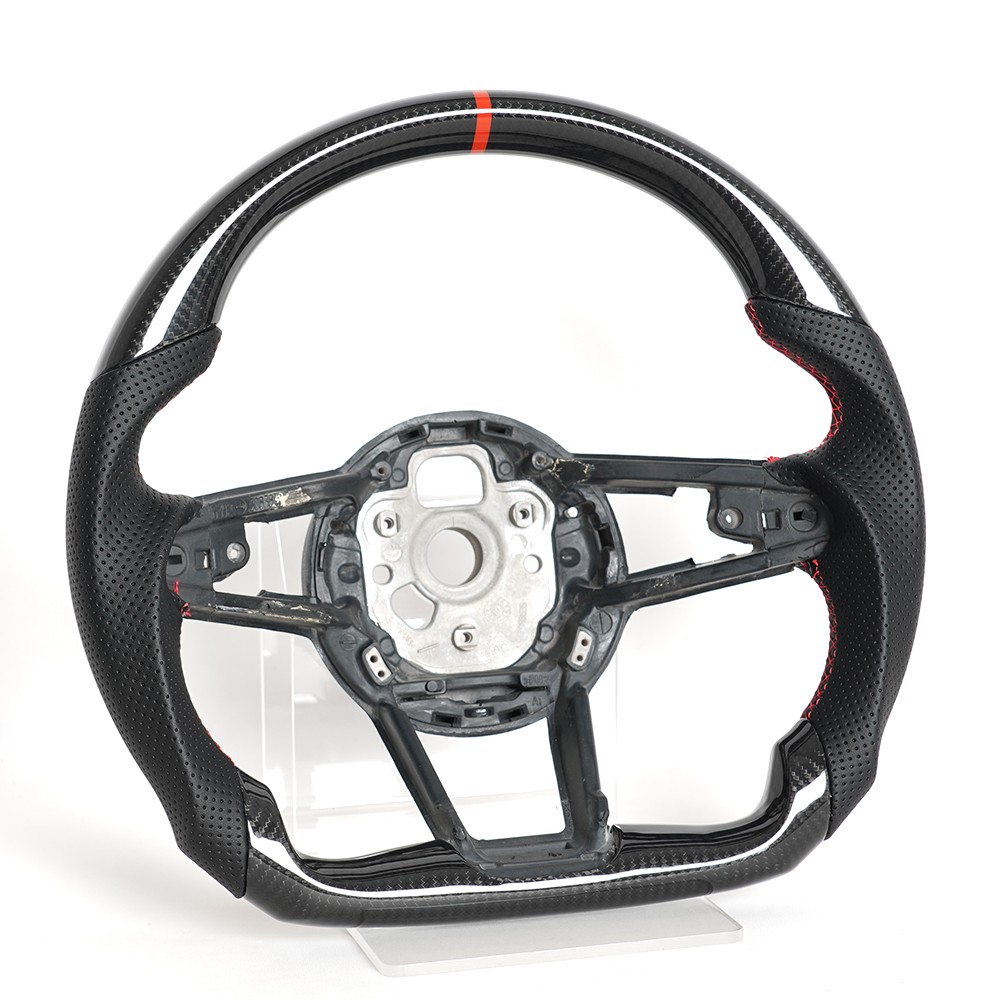 Real Carbon Fiber Flat Sport Steering Wheel For Audi R8 TT TTS TTRS 2016-23 2024