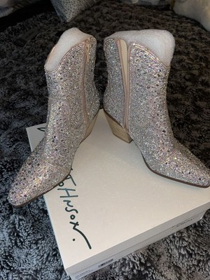 NWT Betsey Johnson SB-Emory Rhinestone Ankle Boots Size 7 Sparkly Crystal