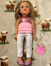 DesignaFriend Blonde Girl Doll Blue Eyes Removable Clothes Outfit & Accessories