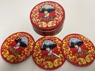 Coca Cola Collectable VTG Coasters In Round Tin Set Of 3 Cork Coasters 7/3/25 C