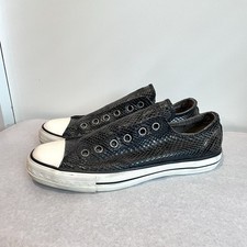 Zapatillas bajas Converse x John Varvatos M 7.5 / W 9.5 de cuero de serpiente negras