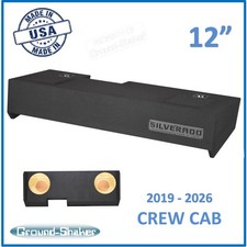 2019-2026 Chevy Silverado Crew Cab Truck Sub Box 12" Dual Subwoofer Enclosure