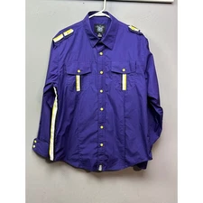 Black Elite Gear Co Purple Button Up Long Sleeve Shirt Mens XL Urban