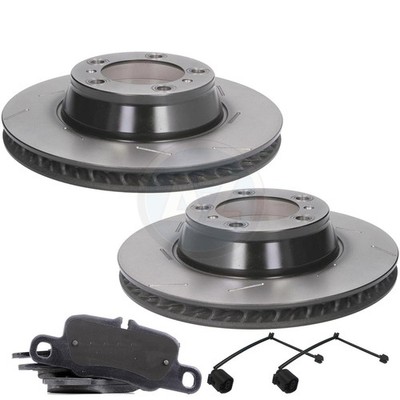 FÜR PORSCHE PANAMERA 3.6 4 BREMSSCHEIBEN HINTEN APEC BELÄGE SENSOREN 330mm