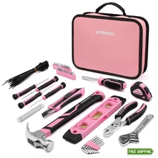 WORKPRO Pink Tool Set - 100 Pieces Pink